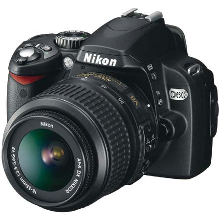 Nikon D60 10.2 Megapixel Digital SLR Camera Outfit , with 18-55mm f/3.5-5.6G ED AF-S DX VR Zoom Nikkor Lens 