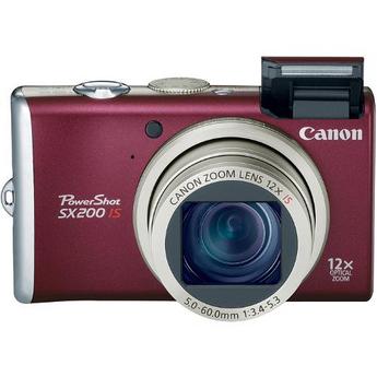 Canon PowerShot SX200 IS Digital Camera (Red) 