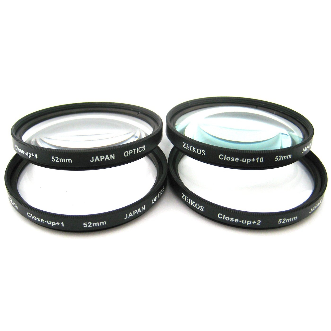 52mm Close-Up Filter Set (+1, +2, +4 and +10 Diopters) Magnification Kit - Metal Rim